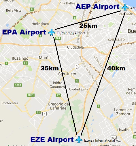 Transfers Between Airports - Flight Connection - EZE AEP EPA - Buenos ...