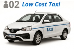 TAXI LOW COST, up to 2 passengers with luggage